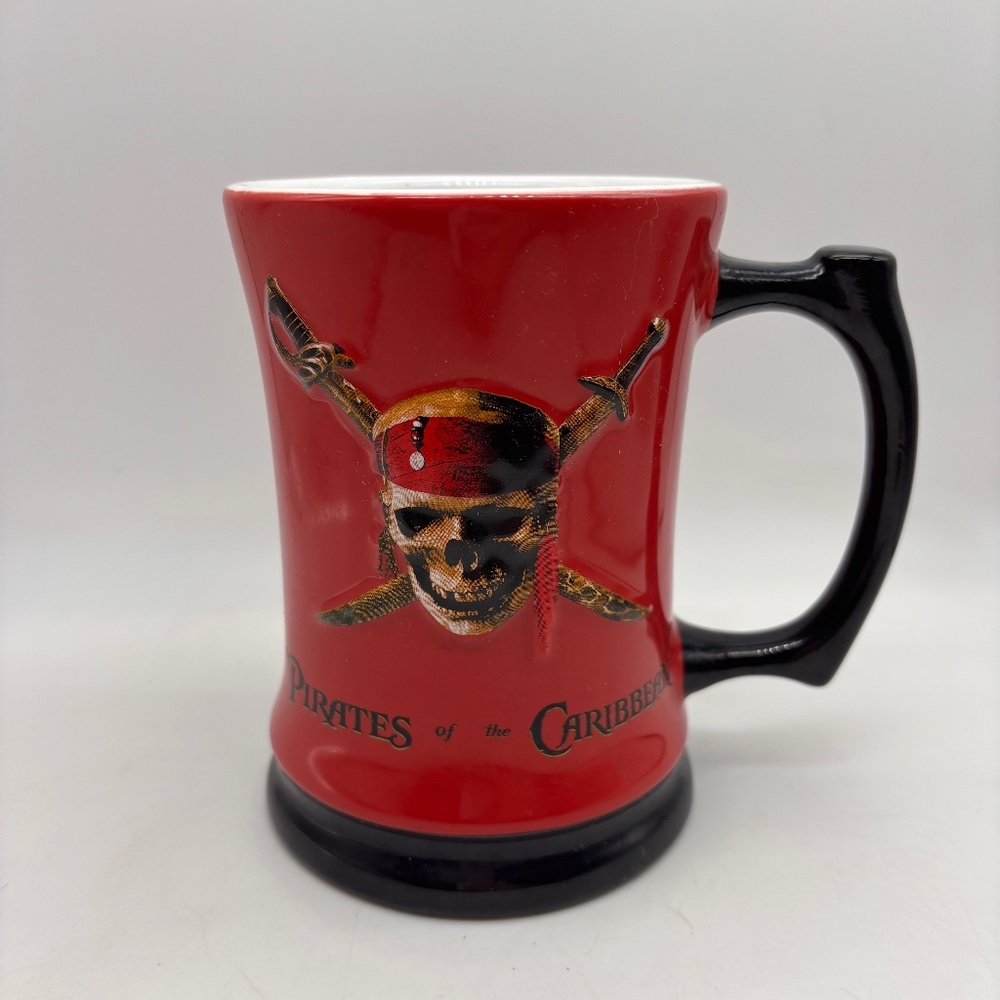 Disney Theme Parks Pirates of the Caribbean Pirate Logo Ceramic Coffee Mug
